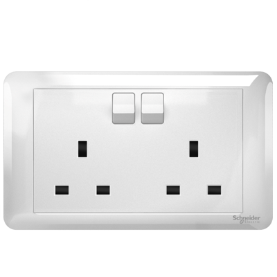Schneider Electric Affle Plus White 2 X 13A Switch Socket